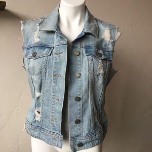 PAIGE Reagan Vest Destructed Denim “Naomi”